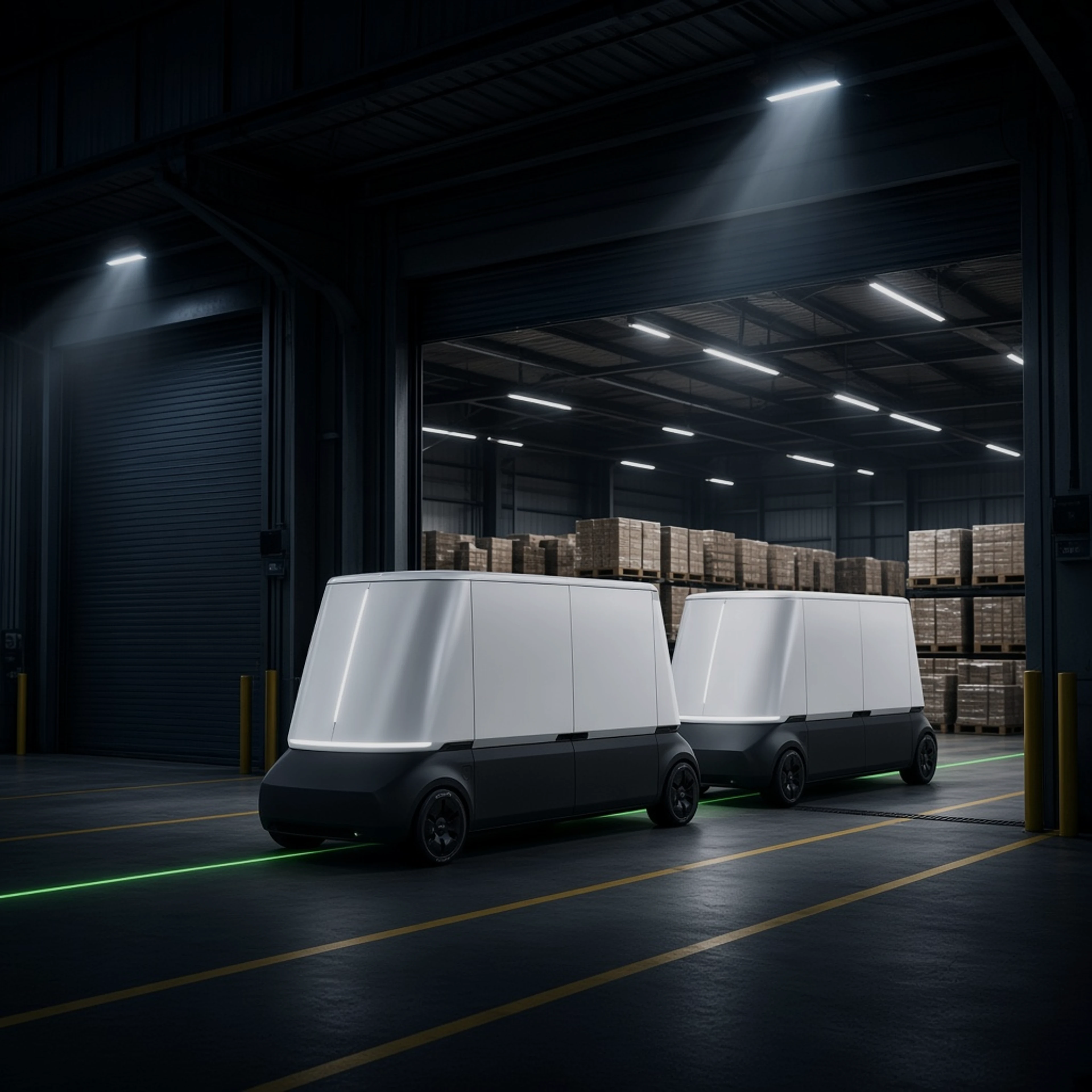 ecoro shuttles entering a covered terminal